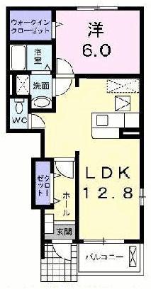 ブレーブA(1LDK/1階)の間取り写真