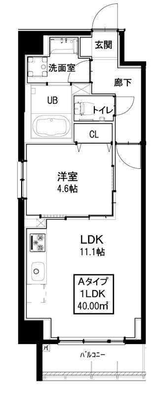 IWA3(1LDK/4階)の間取り写真