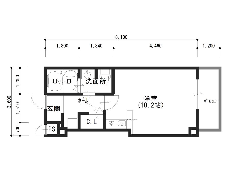 サージュビル本館(1K/3階)の間取り写真