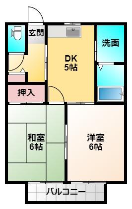 グランシャリオI(2K/2階)の間取り写真