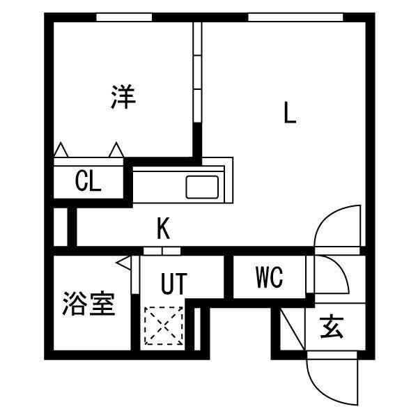 ルリ豊平(1LDK/3階)の間取り写真
