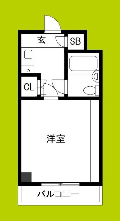 ヴェルデ阿倍野(1K/7階)の間取り写真