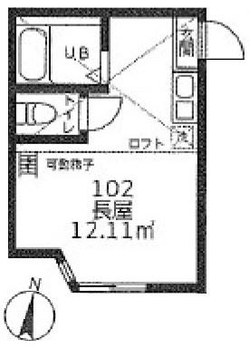 フー横浜鶴見(ワンルーム/1階)の間取り写真