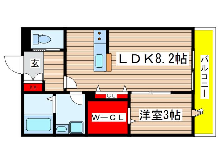 ラシーネ谷中(1LDK/3階)の間取り写真