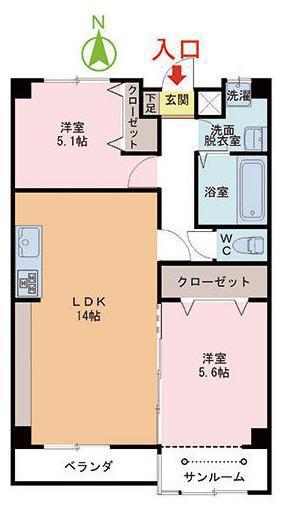 ラフォーレ北野(2LDK/3階)の間取り写真