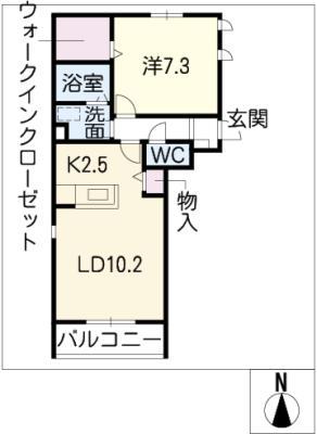 ステラMK(1LDK/1階)の間取り写真