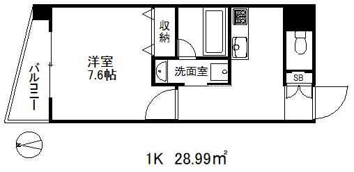 シティスパイア神戸元町1(1K/3階)の間取り写真