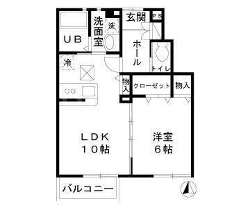 ガーデン フィールズ(1LDK/1階)の間取り写真