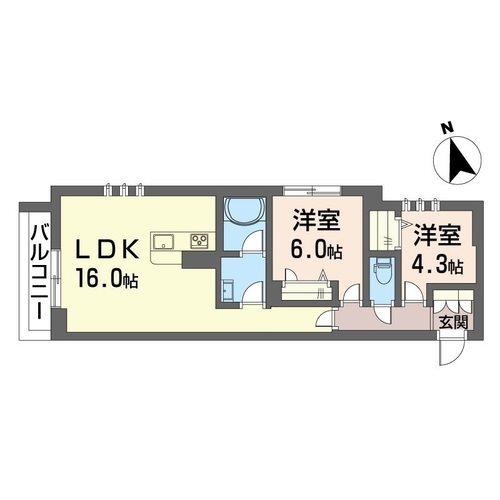 オーキッド(2LDK/2階)の間取り写真