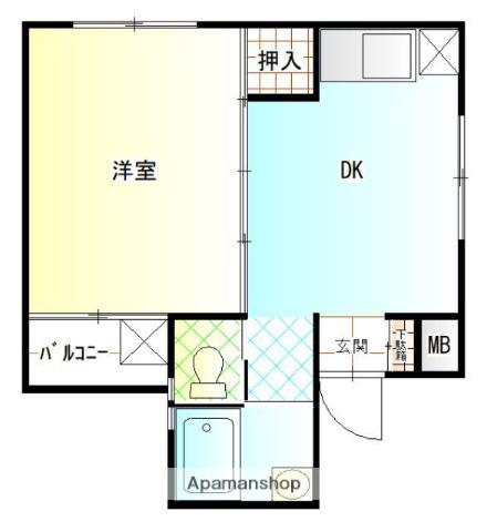 セントラルステイツ(1DK/4階)の間取り写真