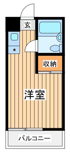ウイング百合ヶ丘2(ワンルーム/3階)の間取り写真