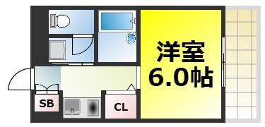 マルシェ九条(1K/4階)の間取り写真