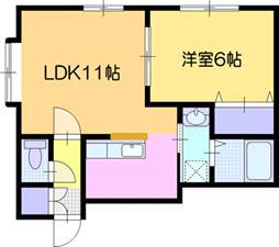 レーベンローザ(1LDK/1階)の間取り写真