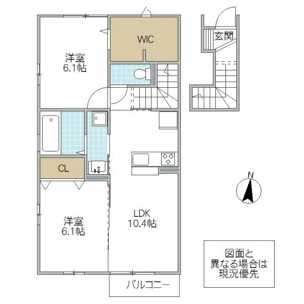 D-ROOM中根(2LDK/2階)の間取り写真