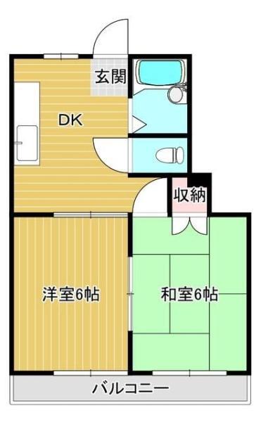 メゾン小宮第II(2DK/2階)の間取り写真