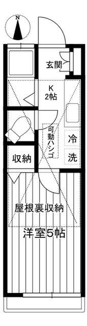 NOVAハイツ早稲田(1K/2階)の間取り写真