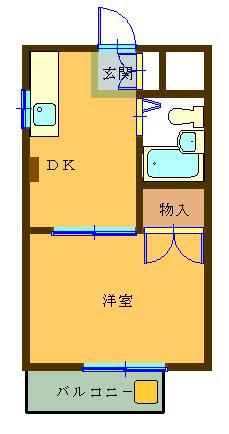 サンケンパレス北野II(1K/3階)の間取り写真