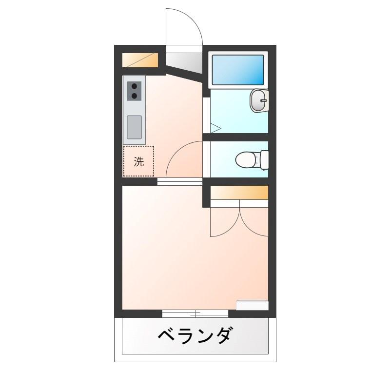 ヤングビレッジ(1K/2階)の間取り写真
