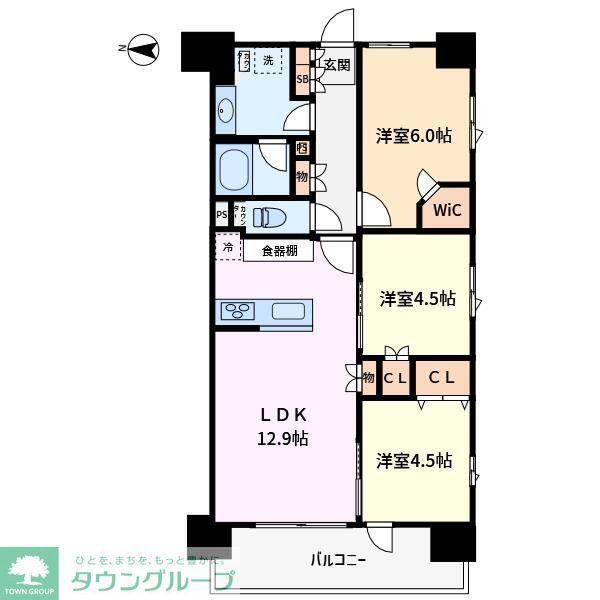 クリオレジダンス八王子ザ・マークス(3LDK/5階)の間取り写真