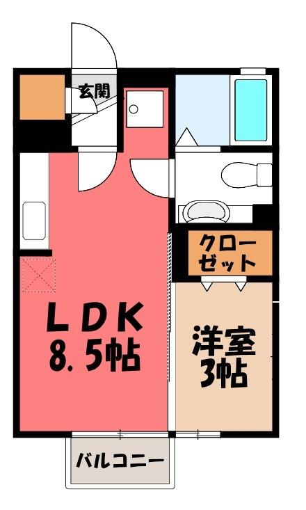 アベニュー吹上(1LDK/1階)の間取り写真