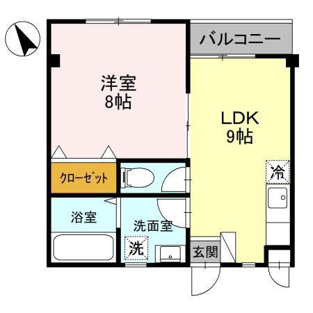 グリーンパレスY(1LDK/3階)の間取り写真