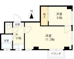パルミエール岸里(2K/4階)の間取り写真