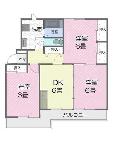 ハイツKODAII(3DK/2階)の間取り写真