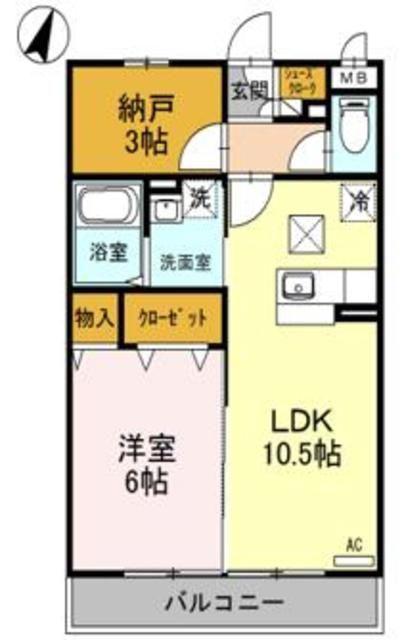 カンパーニュ(1SLDK/3階)の間取り写真
