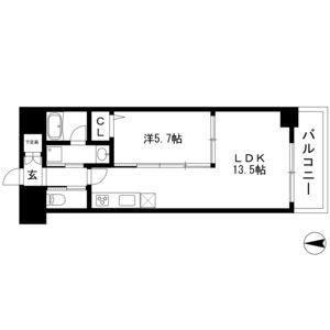 ラヴィータ 泉(1LDK/8階)の間取り写真