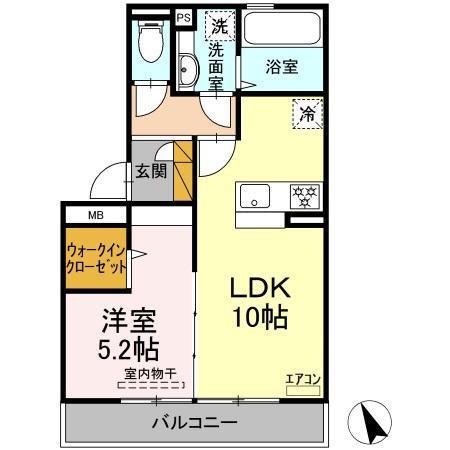 カストラム(1LDK/1階)の間取り写真