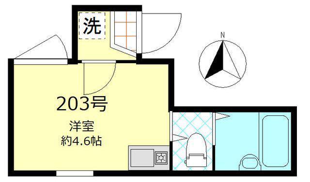 エスポワール羽田壱番館(1K/2階)の間取り写真