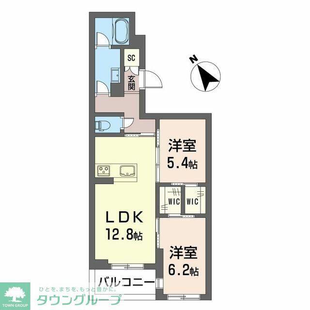 ティエンポ フェリズ I(2LDK/3階)の間取り写真