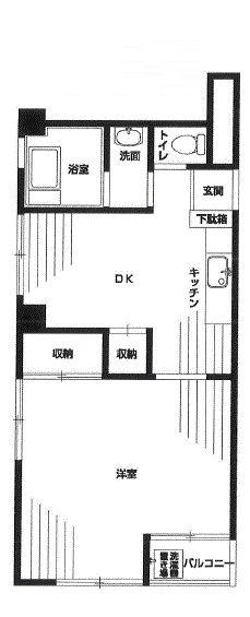 新宿ニューハイム共栄(1DK/9階)の間取り写真