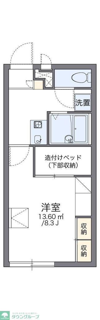 レオパレス天神林(1K/1階)の間取り写真