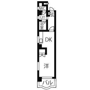 ドムス本山(ワンルーム/1階)の間取り写真