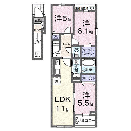アイリス 相原(3LDK/2階)の間取り写真