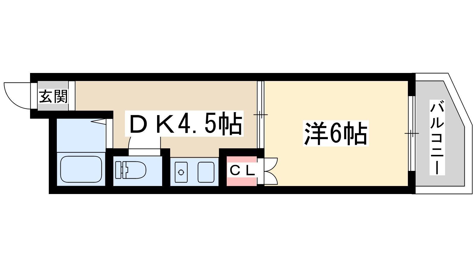 アルビオン(1DK/2階)の間取り写真