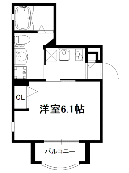 SKY BLUE 代々木参宮橋(1K/3階)の間取り写真