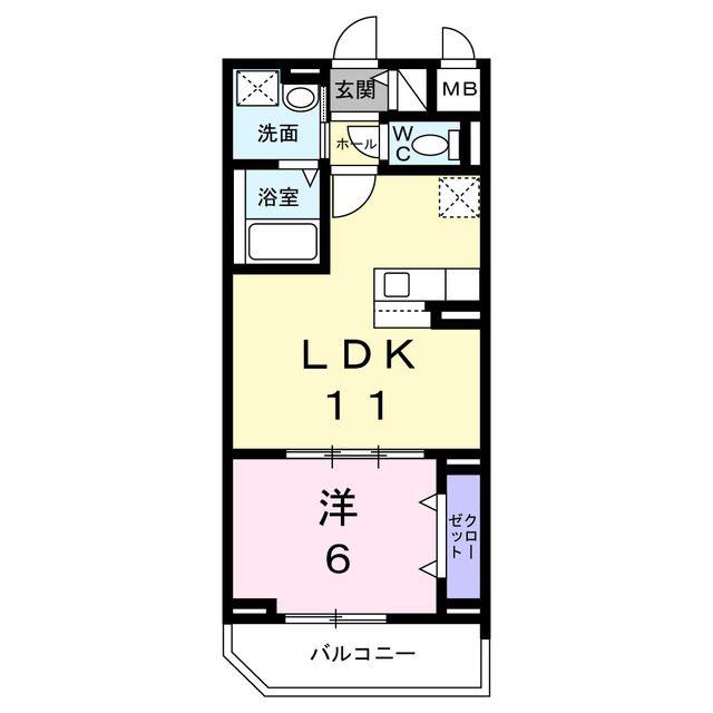 別所中の町アパート(1LDK/2階)の間取り写真