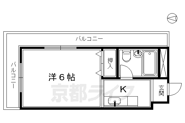 ハイツパモナス(1K/2階)の間取り写真