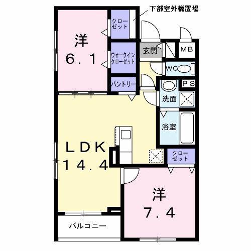 セレーナ エスト(2LDK/2階)の間取り写真