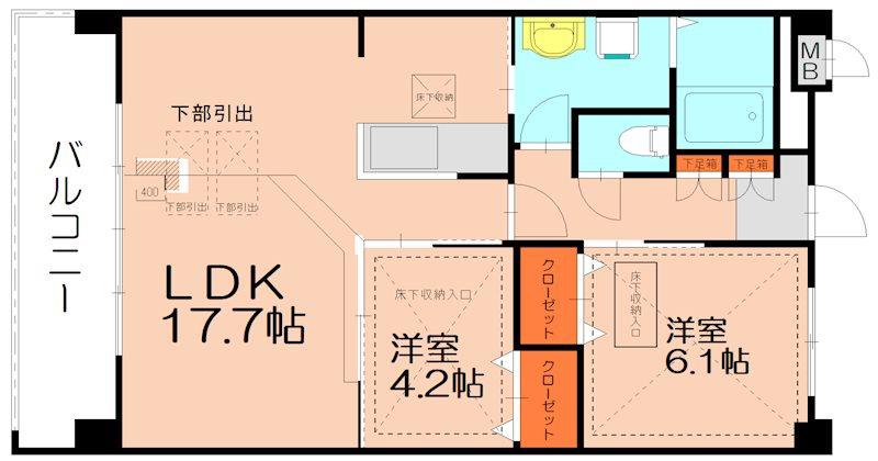 エディルネスアイム(2LDK/2階)の間取り写真
