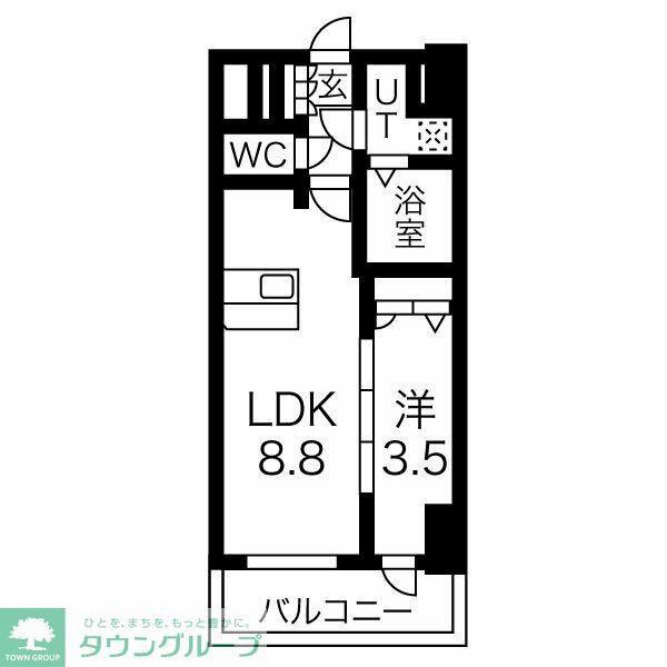 ファステート東別院シュプール(1LDK/8階)の間取り写真