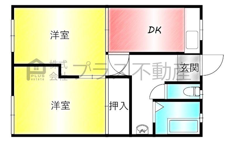 K-BLD NO.2(2DK/3階)の間取り写真