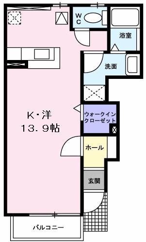カーサ ミニヨン(1K/1階)の間取り写真