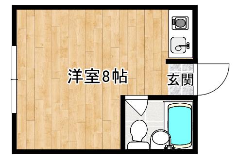 恵ハイツ(ワンルーム/2階)の間取り写真