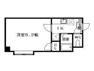 CORE24B(1K/3階)の間取り写真