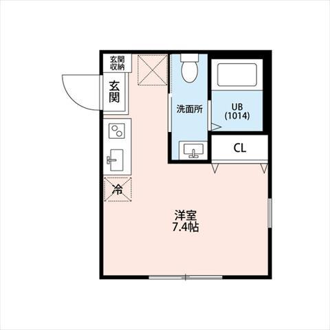 ラフィーネ西谷B(ワンルーム/1階)の間取り写真