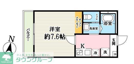キャメル吉川スリジエ(1K/1階)の間取り写真