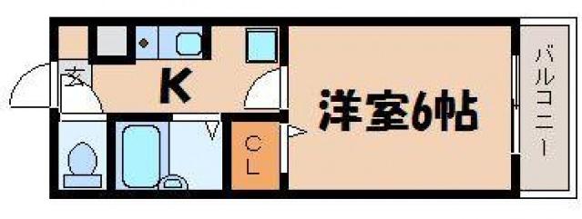 ベイサイドホーム(1K/3階)の間取り写真